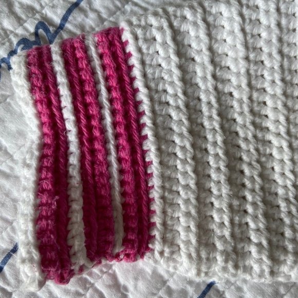 Handmade 100% Cotton Crochet Boxy Cardigan. Sz M EUC - Picture 6 of 7